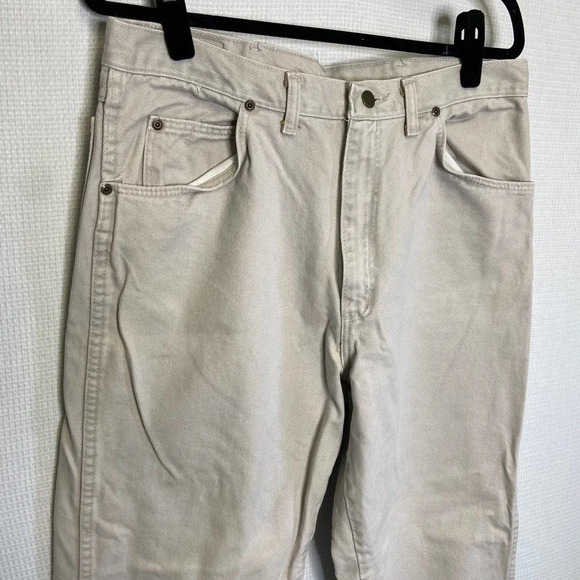 Wrangler | Cream Tan Color Straight Mens Jeans - Picture 3 of 5